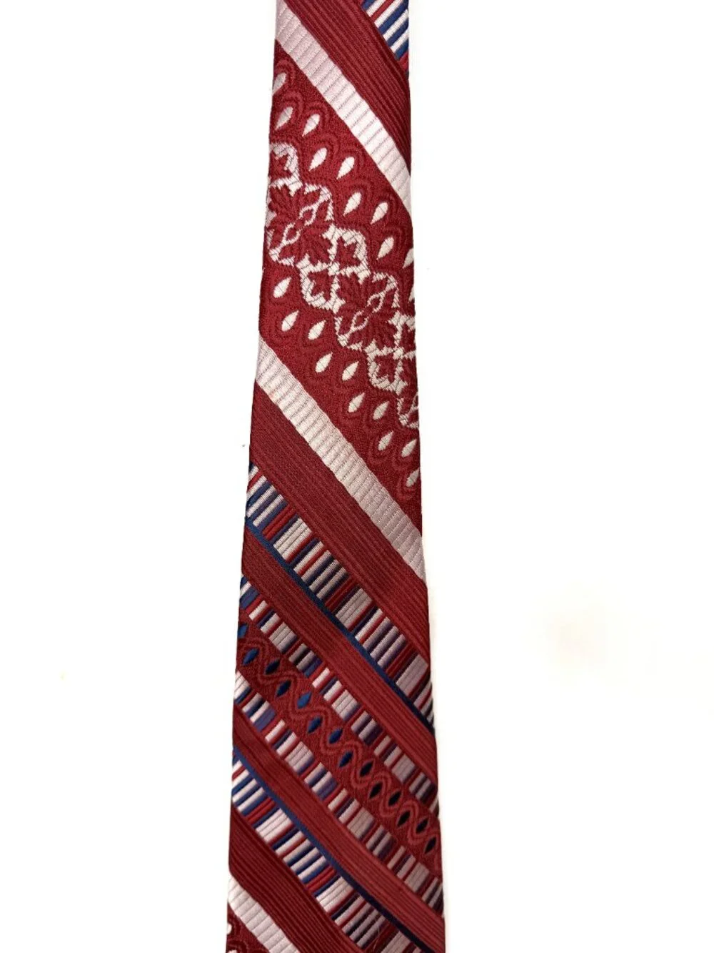 Vintage Armando Collection 1970’s Mens Neck Tie 4 ¼” Wide Red Blue Gray Necktie